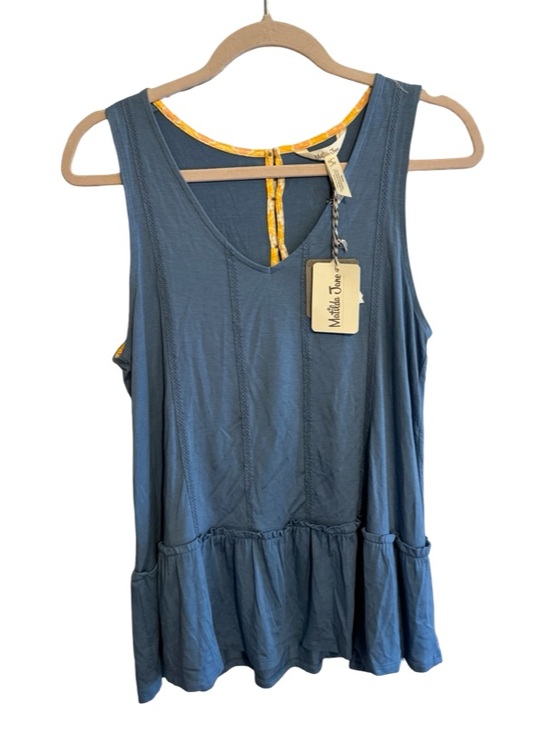 Matilda Jane Tops - Matilda Jane Just Imagine Halle Tank Top Women’s Small Blue Ruffle Hem NWT